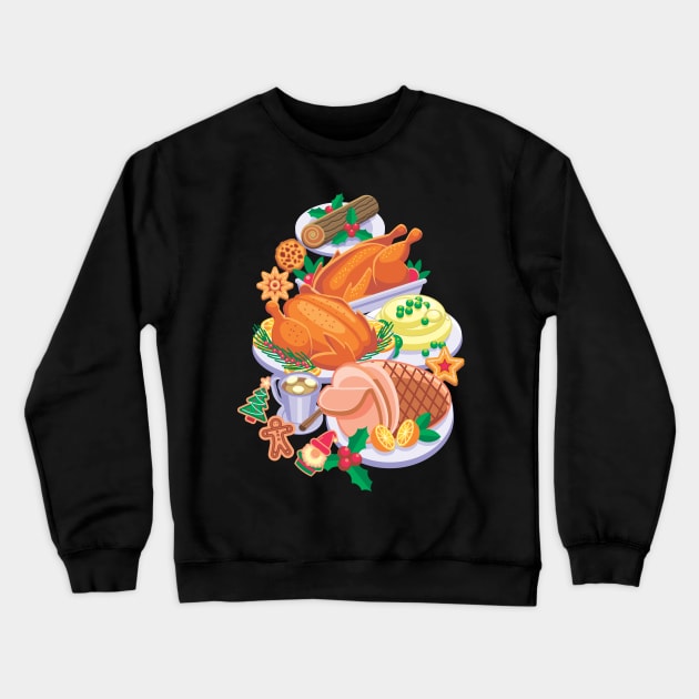 Christmas Thanksgiving Food / Dinner - Funny Holiday Crewneck Sweatshirt by Vector-Artist